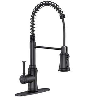 Kitchen Faucet With Pull Down Sprayer Stainless Steel Single Handle Spring Faucets