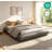 Elegant Cloud Platform Bed with Upholstered and Solid Frame Stability-390913282