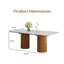 Table de salle à manger rectangulaire extensible de 63 à 94,5 po, plateau en pierre et base en bois massif, table de salle à manger moderne pour 6 à 10 personnes