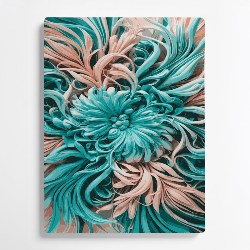 «Abstract Florals», art mural gris en métal 8, H 11 po x l 14 po