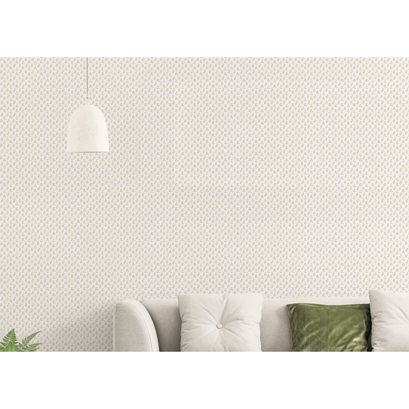 Churchtown 10m x 53cm Matte Wallpaper Roll, Pink/Green