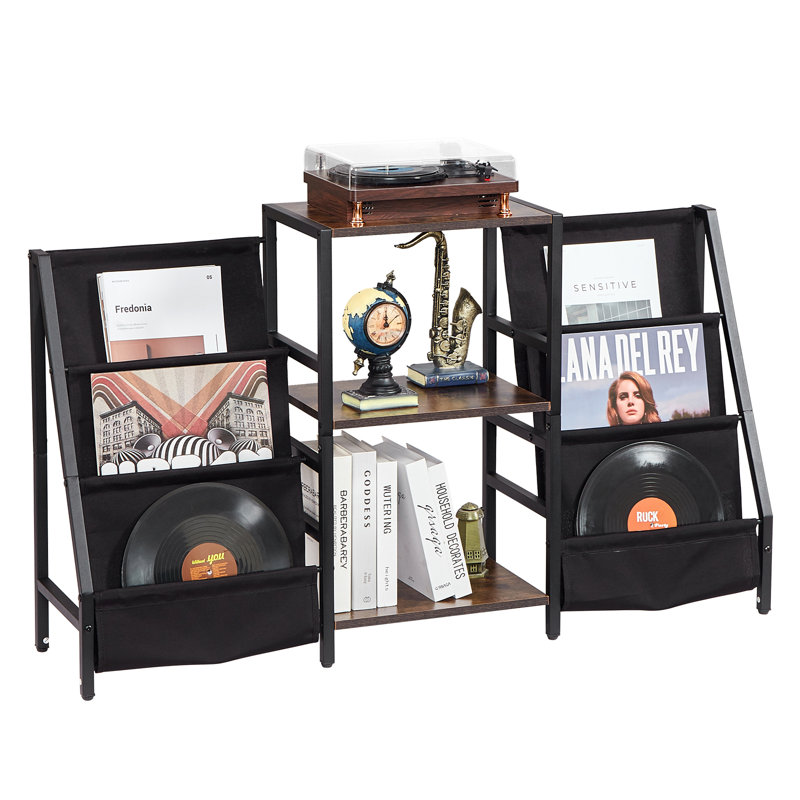 3-Tier Record Player Stand  Vinyl Record Stand up to 280 Album Black