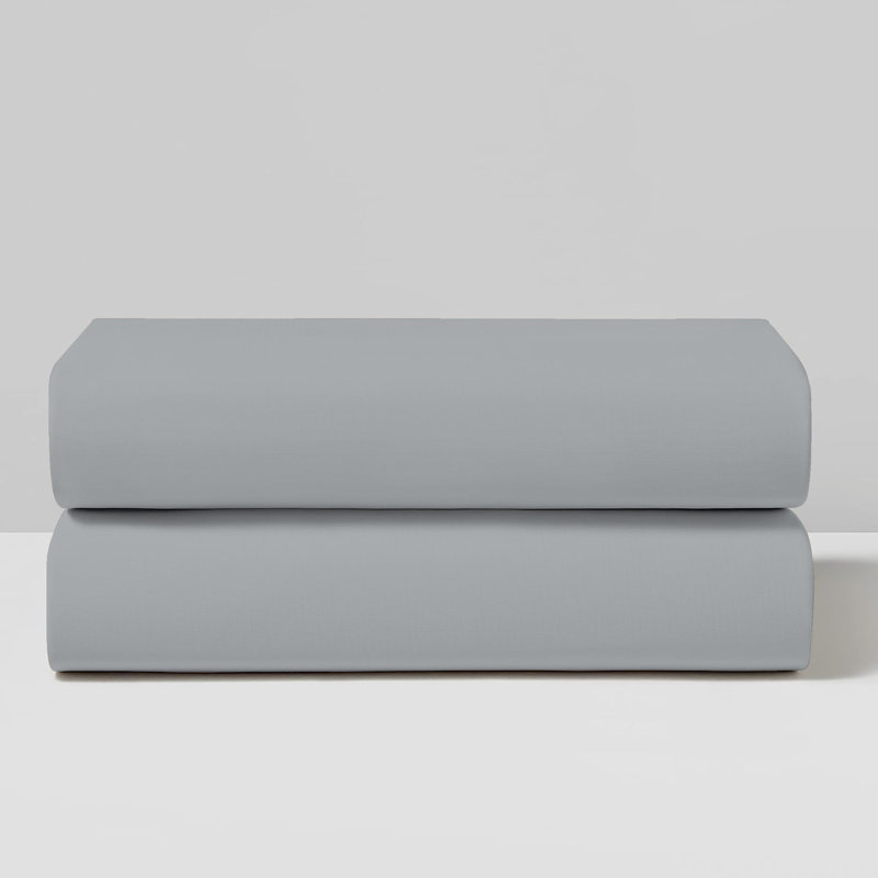 Henigman 100% Cotton Sateen Pillow Case, Light Grey