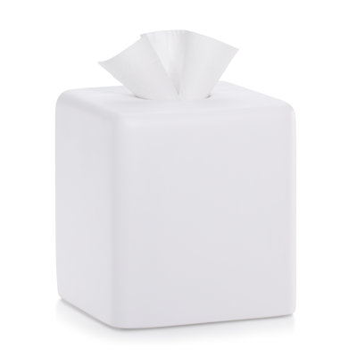 Domus White Matte Tissue Box Cover