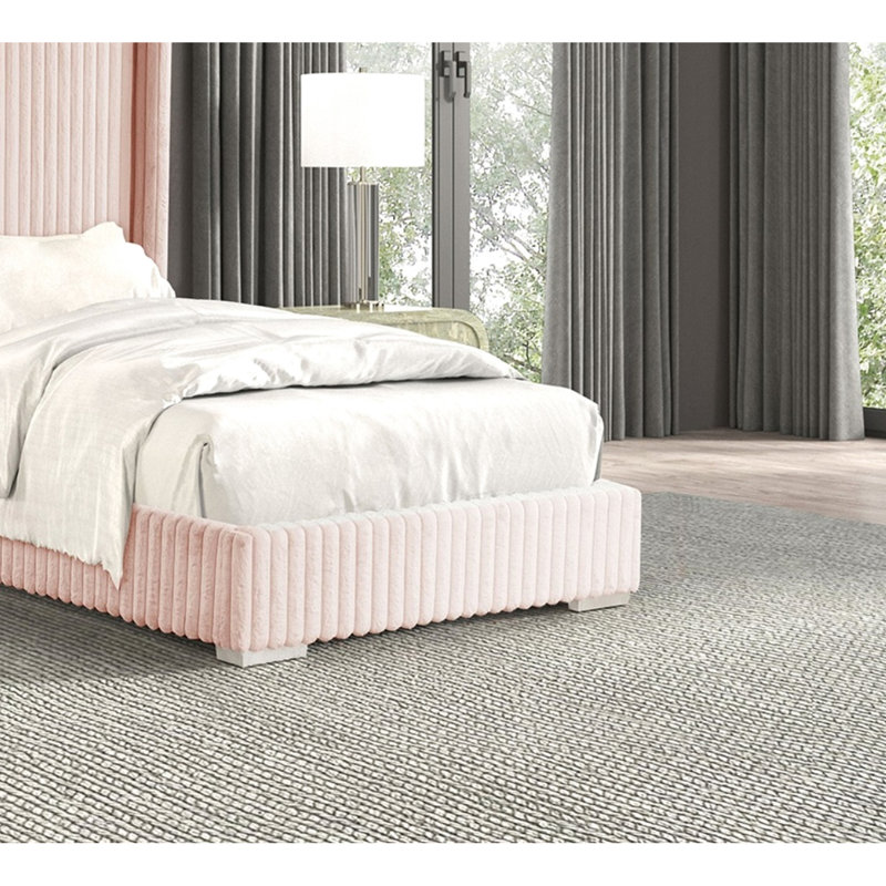 Mobilier de chambre à coucher contemporain 1pc, Lit simple, Rose