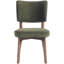 Chaises de salle à manger rembourrées modernes avec pieds en bois massif, chaise d'appoint verte confortable de 19,5 po de hauteur pour une salle de lecture dans la cuisine, assemblage facile-78840939