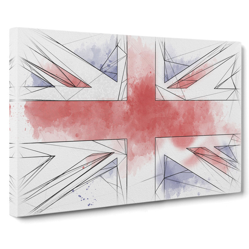Union Jack British Flag Vol.1 Sketch - Wrapped Canvas Print, 50cm H x 76cm W x 3cm D