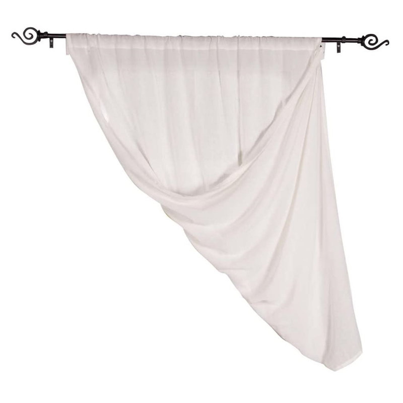 Guadaloue Cotton Room Curtain Single Panel, 45" W x 40" L, Buttermilk