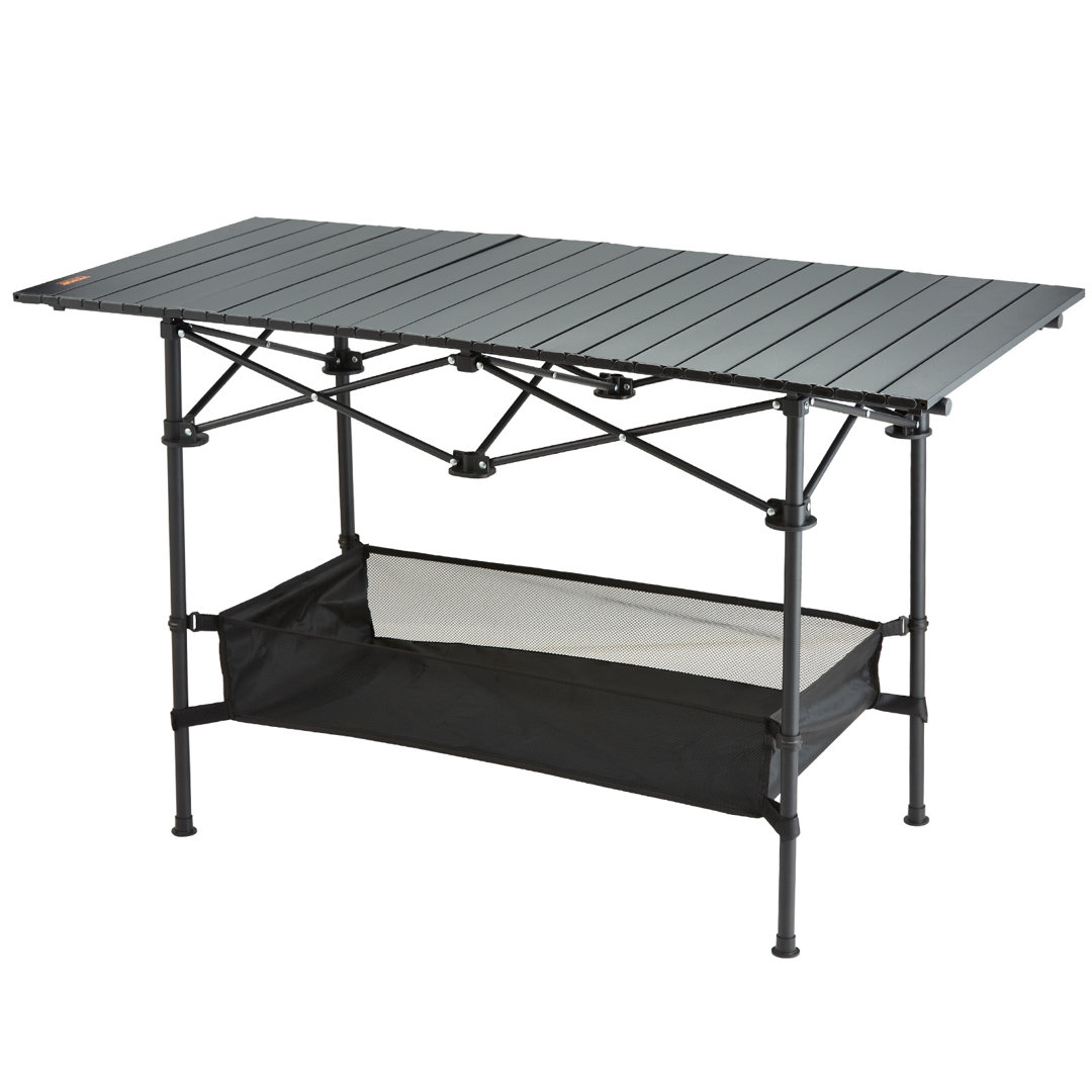 Nuhaa Rectangular Metal Folding Outdoor Camping Table , 45.3'' in. W 21.7'' in. D Arlmont & Co.