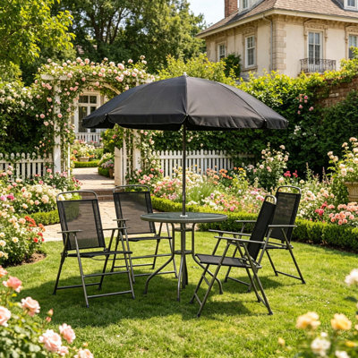 6-Piece Outdoor Dining Set with Umbrella