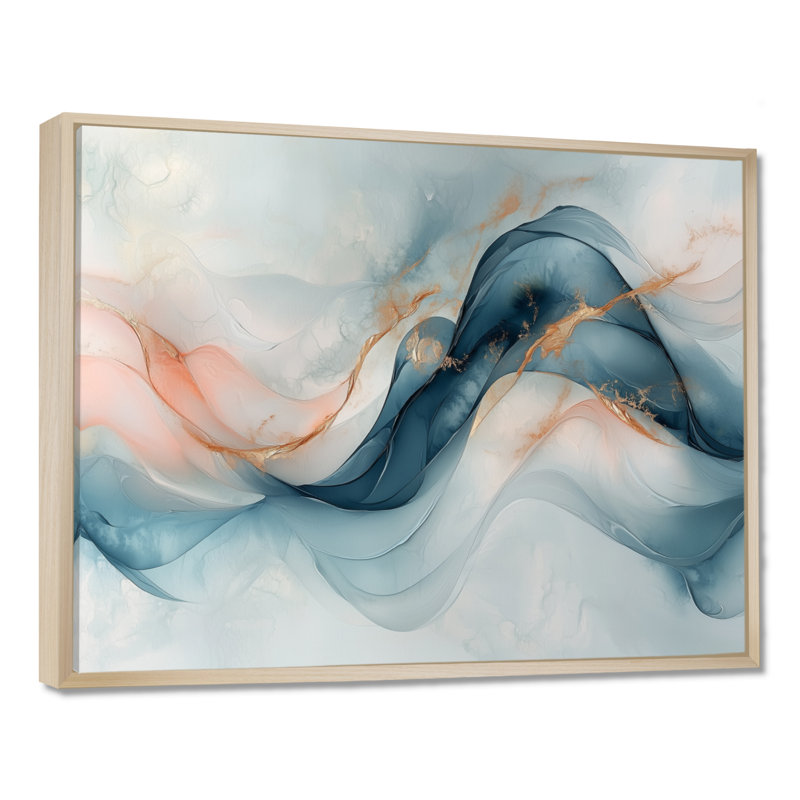 Octavus - Abstract Large Wall Art, H 12 po x l 20 po, Cadre flottant, Crème, crème