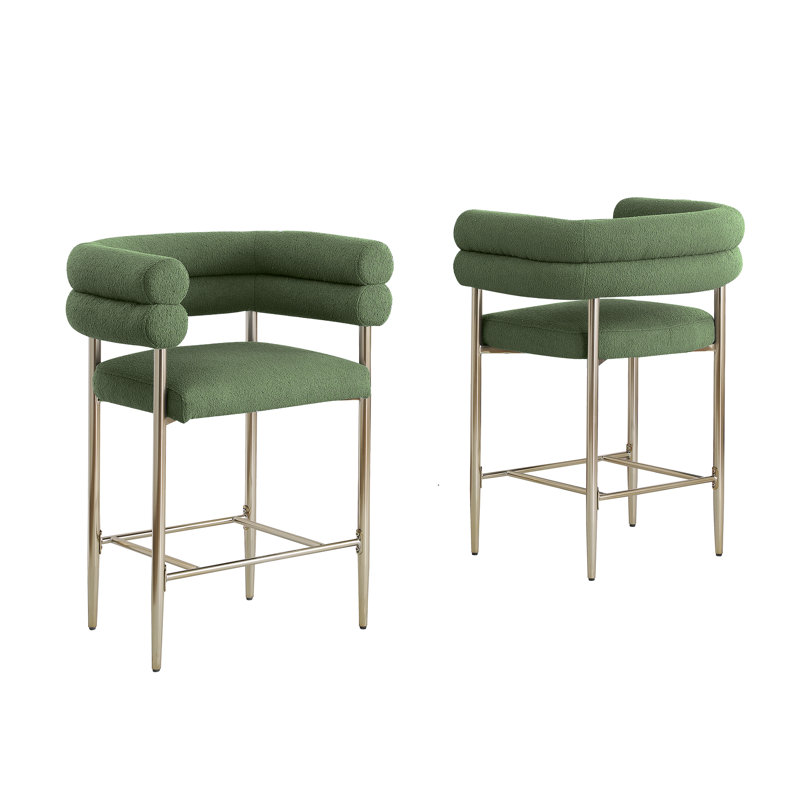 Tabouret de comptoir court 26 po Pompano, Vert