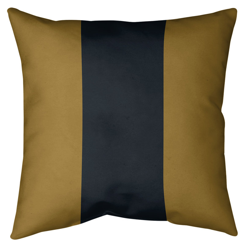 Coussin décoratif d'intérieur/d'extérieur, 20 po x 20 po, Doré / Noir