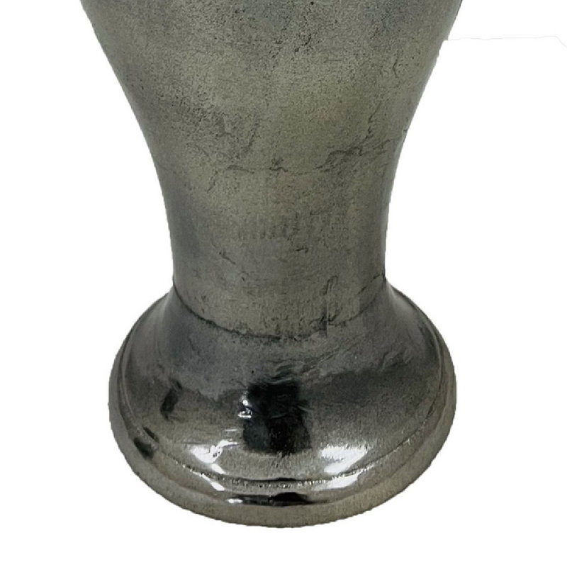 Pot traditionnel Anila avec couvercle en dôme, métal chromé noir 17 pouces