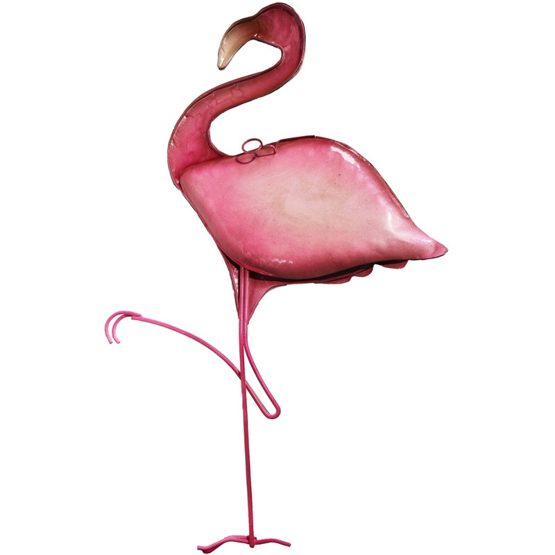 Art mural en métal et flamants roses 11 x 8 po