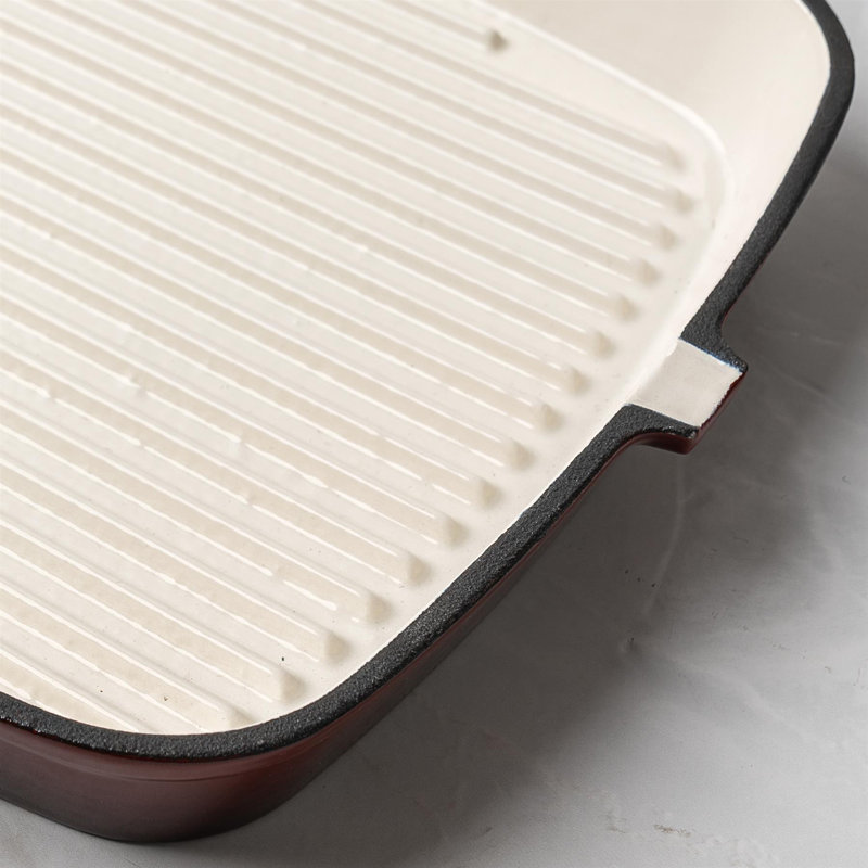 23cm Enameled Cast Iron Grill Pan / Griddle Set