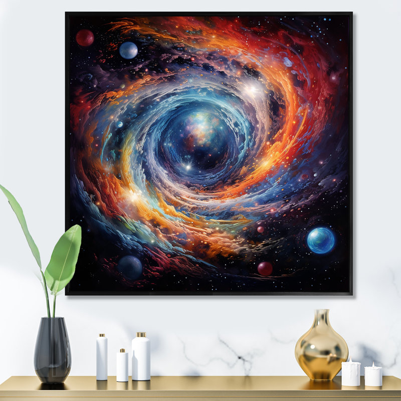 Heavenly Space Astrology - Astrology, art mural, H 30 po x l 30 po x P 1 po, Cadre flottant doré
