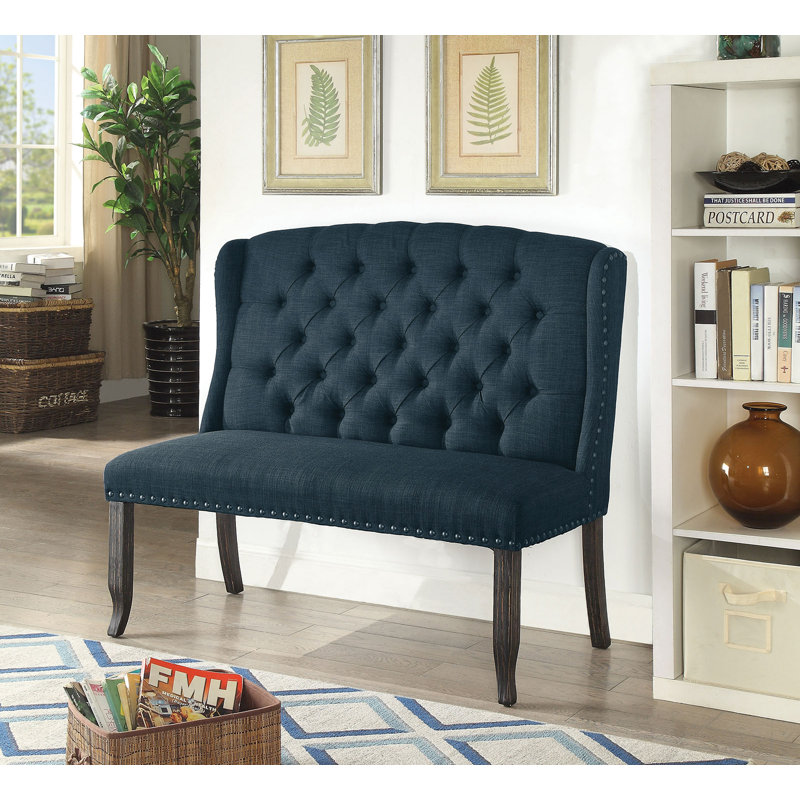 Banc Adler, Bleu foncé, 42.5" H x 48" W x 26.75" D