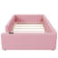 Lit plateforme simple rose revêtu de garde-corps et / ou de type C confortable pour une structure de charge de repos au lit, activités de détente