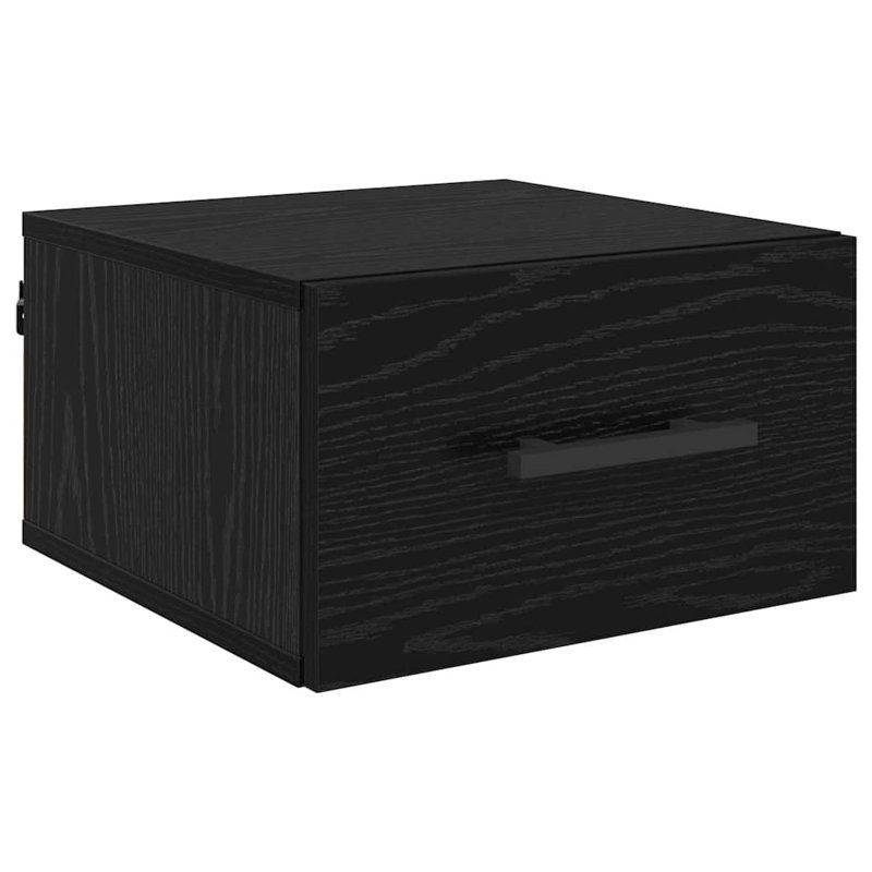 35.00cm W Manufactured Wood Bedside Table, Black Oak