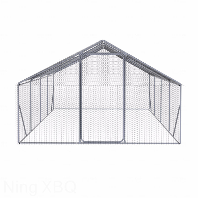 Grand poulailler en métal pour l'extérieur, H 78,74 po x l 314,96 po x P 118,11 po