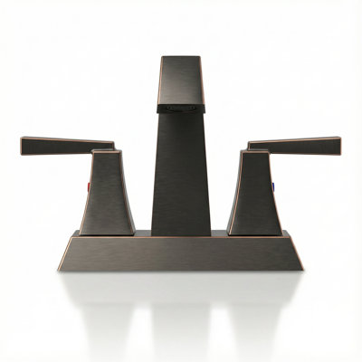Robinet de salle de bain moderne 4 "avec drain escamotable et conduites d'alimentation, bronze huilé