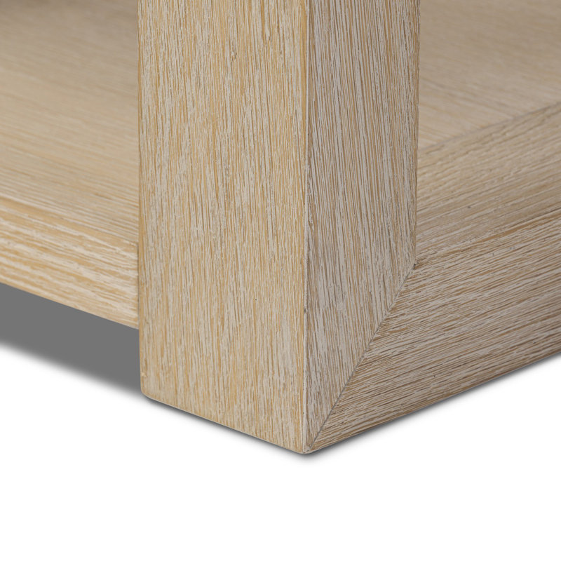 Thomas End Table-Dark Anthracite Oak Veneer, Bleached Oak