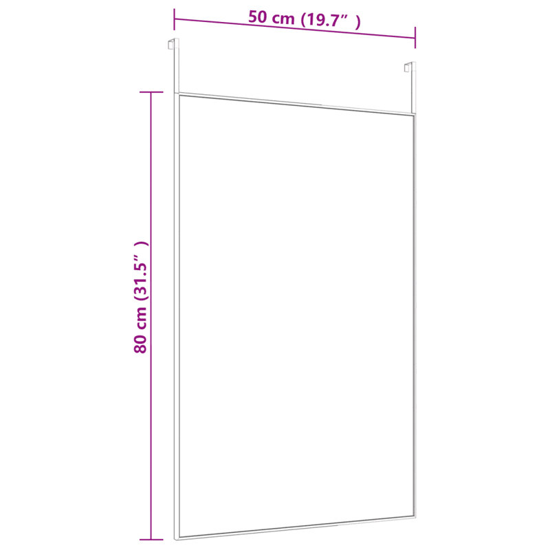 Jerl Metal;Glass Flat Wall Mirror, Gold, 80cm H x 50cm W