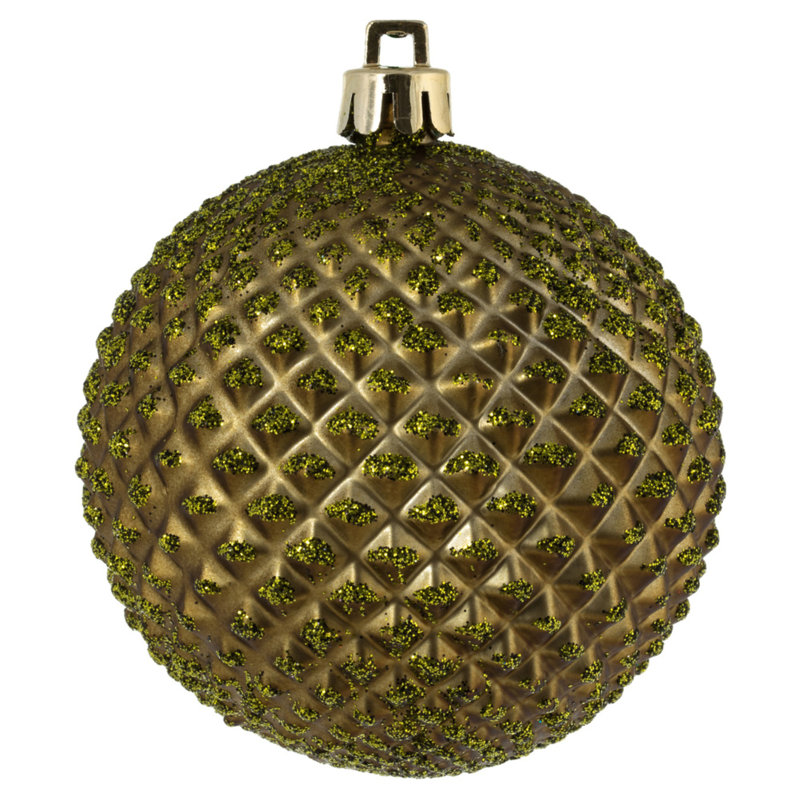 Ornement boule Durian Glitter, Olive