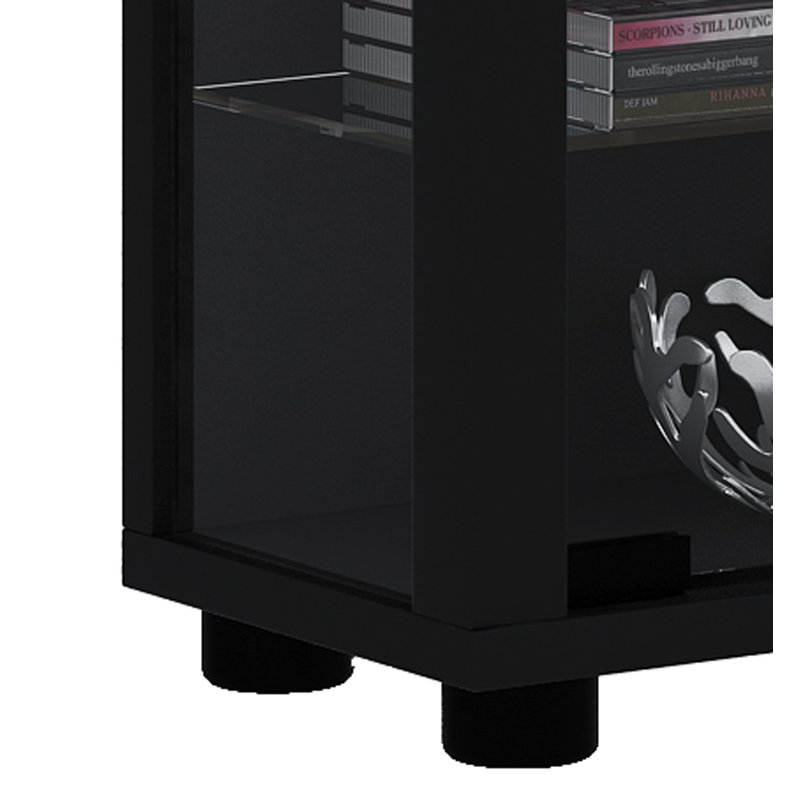 Lumo Display Cabinet, Black, Yes, 90cm H x 59cm W x 18cm D