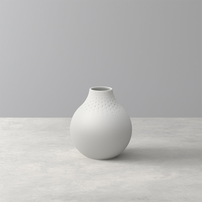 Villeroy & Boch Manufacture Collier  Vase, Small, Matte White, 4.75" H x 4.5" W x 4.5" D