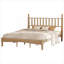 Grand lit plateforme en bois massif organique naturel de style rétro avec tête de lit en forme de gourde