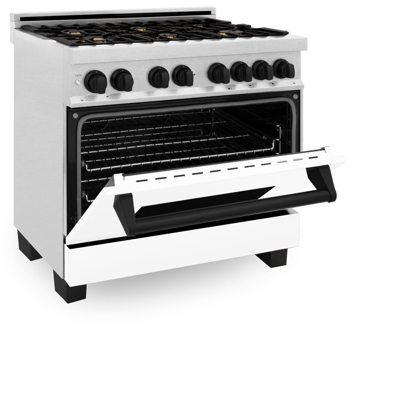 ZLINE Autograph 36" Legacy Dual Fuel Range, Matte Black Satin Stainless Steel