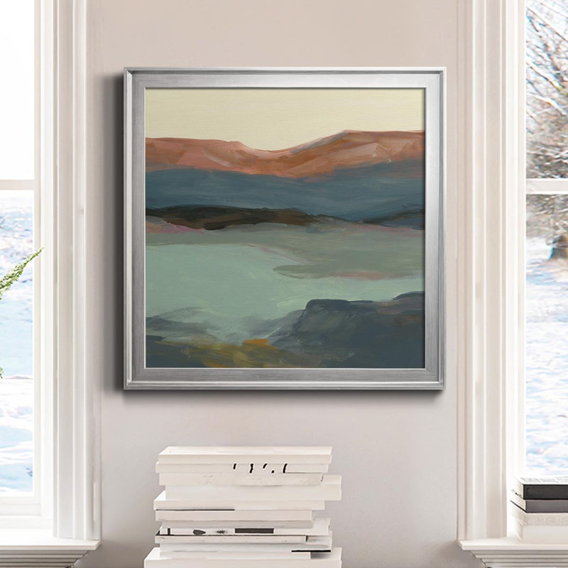 "Rolling Bluff", art textuel sur toile, Toile argentée, H 17,5 po x l 17,5 po x P 1,5 po