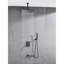 Ensemble de douche de plafond avec douchette et tête de 16 po - Nickel brossé, acier inoxydable, buse autonettoyante qui maintient le passage de l'eau sans entrave, expérience de pluie naturelle, conforme aux normes américaines