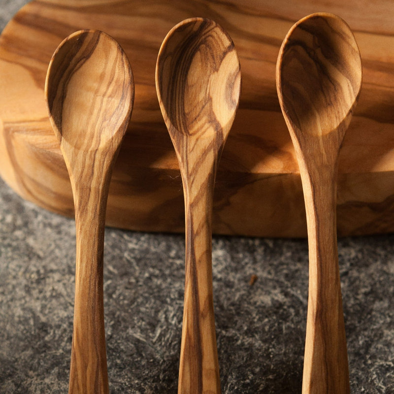 Olive Wood Spoons, Small Set of 4