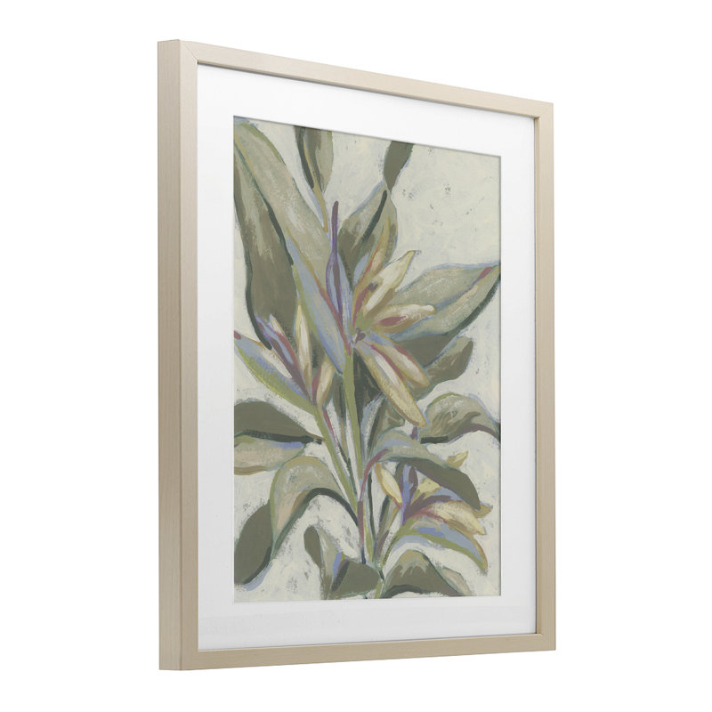 Pastel Paradise Leaves, reproduction encadrée sous verre, design par June Erica Vess, H 21 po x l 17 po
