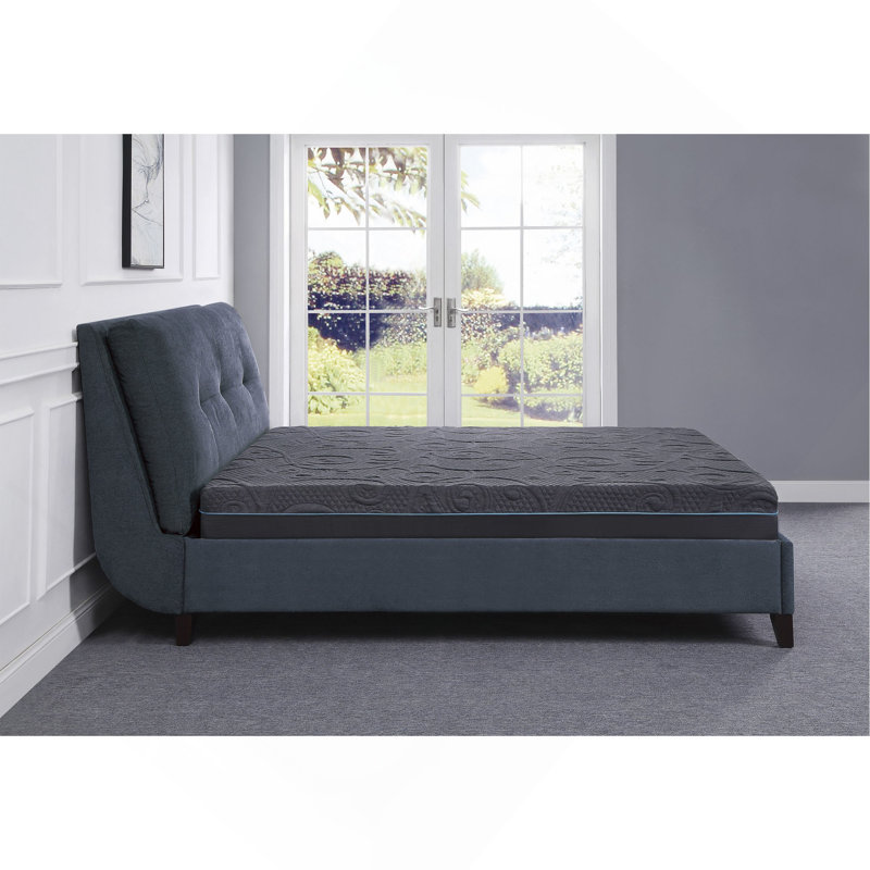 8" Full Size Bed Mattress Gel-Infused Memory Foam Hybrid Mattress, Dark Gray, Mattress In A Box, Firm Comfort Mattress, 8"
