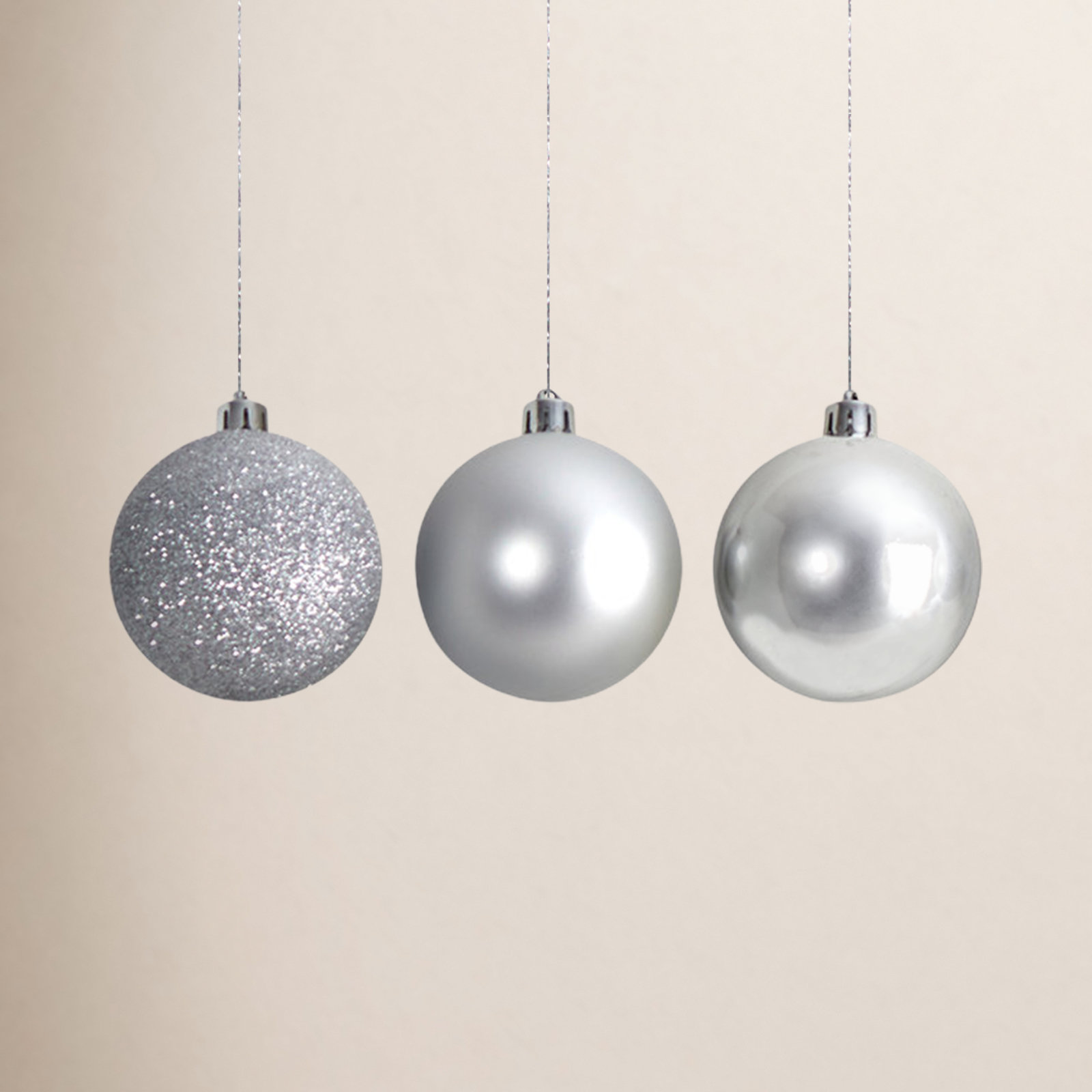 3" Shatterproof Bauble, Silver