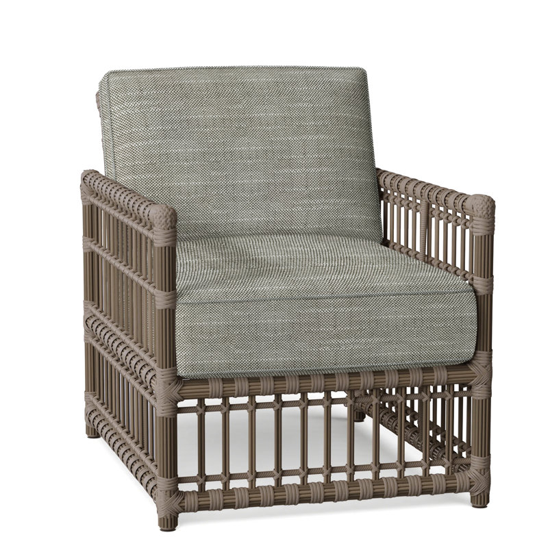 Newport Arm Chair with Cushions, Rollo Silver, No Welt, Newport #66 Burlap