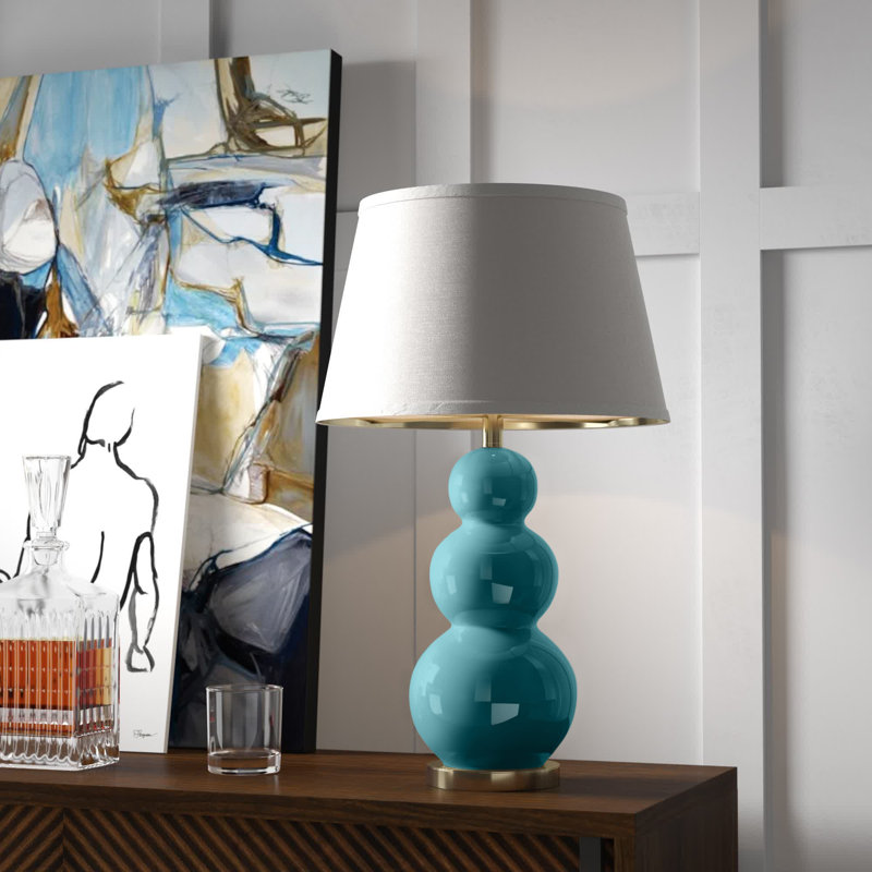 Dearious Ceramic Table Lamp, Light Blue