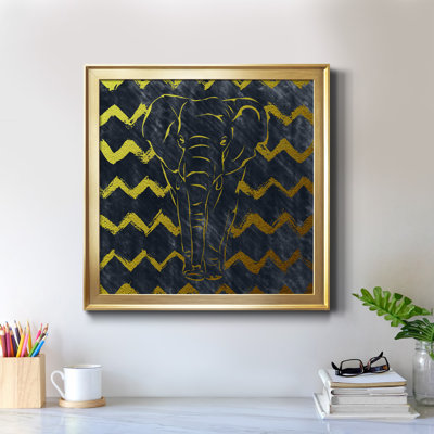 Éléphant brossé - Peinture sur toile encadrée