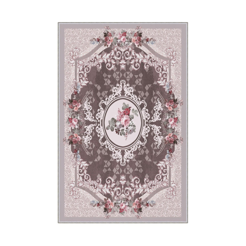 Stylish Hall Carpet (3.3 x 4.9 ft), 100% Polyester, 0.3 in Pile Height | Antibacterial, Non-Slip PVC Dot Underside | Woven Design with 3D Digital Printing | Machine Washable, Perfect for Home Décor & Comfort