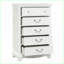 Commodes et amp; Commode 5 tiroirs en bois blanc avec garde-robe traditionnelle | Blanc | Bois