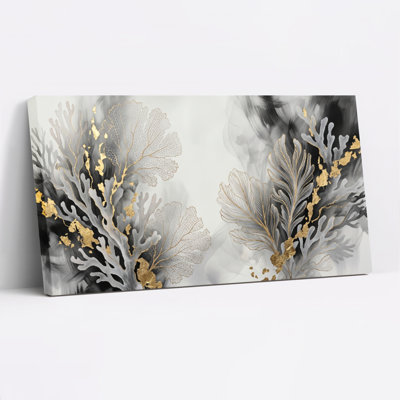 Ensemble de 1 tableau abstrait floral sur toile