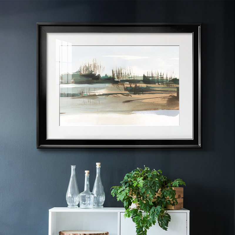 Marsh Reeds IV, reproduction d'art encadrée, Noir, H 27 po x l 39 po x P 1,5 po