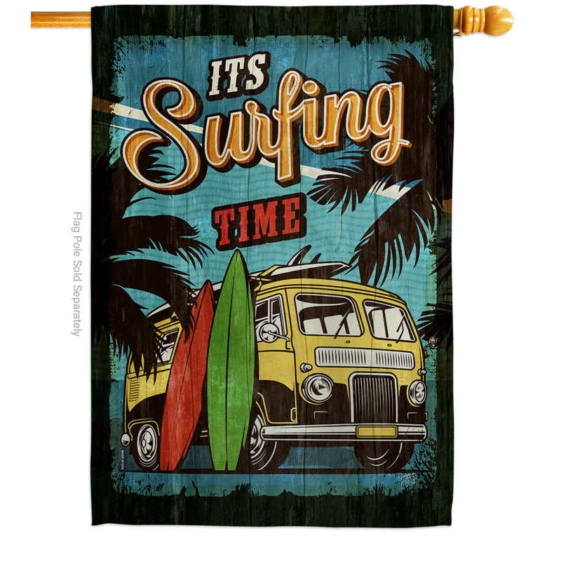 Drapeau de maison 40 po x 28 po It's Surfing House