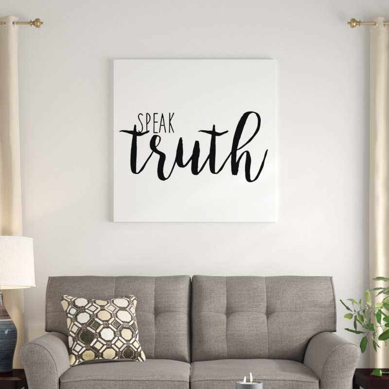 «Quotable II», art textuel sur toile, H 30 po x l 30 po, Toile tendue
