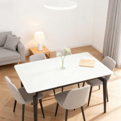 Rhys Dining Table with Sintered Stone Top & Metal Legs