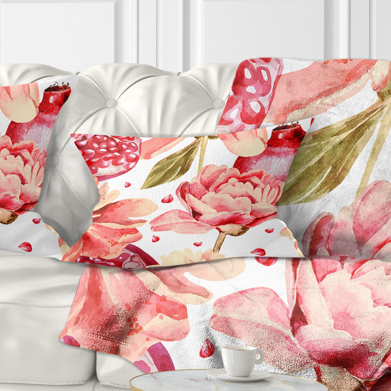 Floral Flowers Beyond the Edges Pillow, Rectangular, 12" x 20"
